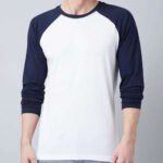 White Navy Long Sleeve T-Shirt