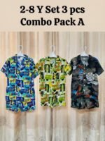 Combo Offer Boys 2-8 Years, 3 sets combo Hawai Beach Shirt - Image 2